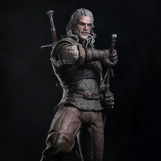 iLovePrints Sammelbare Figuren Άβαφη 3d Art der Figur Geralt Schwert Basis Pose Diy Geschenk Farben 30 Cm 1:6
