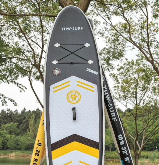 Homeone Aufblasbar SUP Board mit Länge 3.2m Schwarz