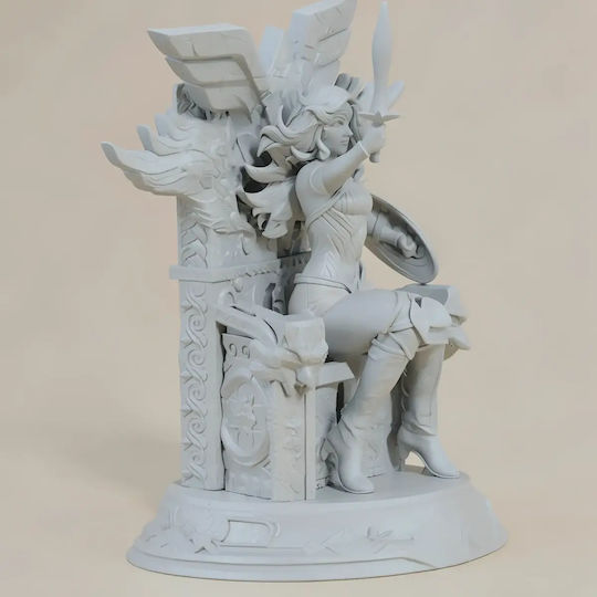 Unpainted 3D Figur Wonder Woman auf Thron Bemalen Diy Geschenk Farben 30 Cm 1:6