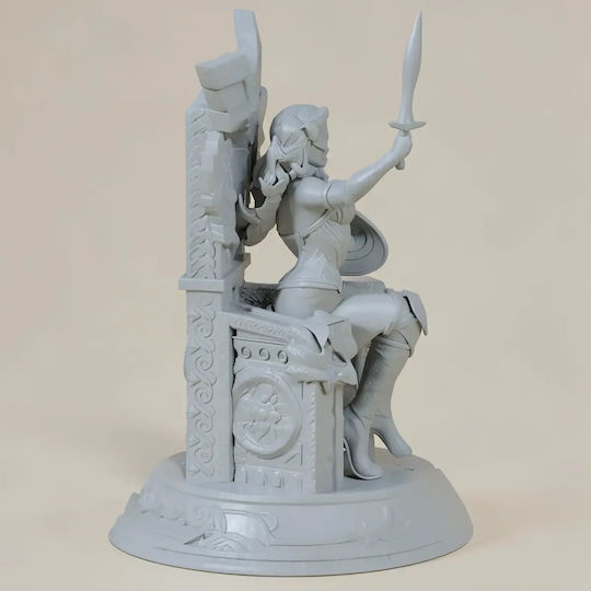 Unpainted 3D Figur Wonder Woman auf Thron Bemalen Diy Geschenk Farben 30 Cm 1:6