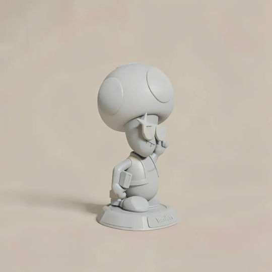 Unpainted 3D Figure Mushbert Super Mario Files Painting DIY Gift Colors 30 Cm 1:6