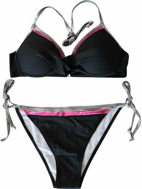 AT1233 Set Bikini Triangle Brazil Black