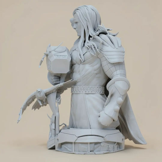 Unpainted 3D Figure Thor Raven Bust 3D Printing Figurine Painting DIY Gift Colors 30 Cm 1:6