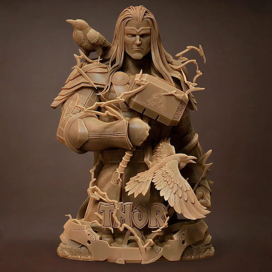 Unpainted 3D Figure Thor Raven Bust 3D Printing Figurine Painting DIY Gift Colors 30 Cm 1:6