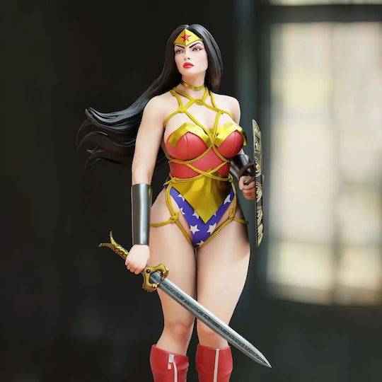 Unpainted 3D Figur Wonder Woman Classic Thicc 3D Painting Diy Geschenk Farben 15,2 cm 1:12
