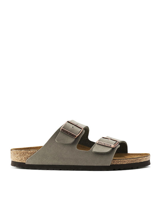 Arizona Birko-Flor Nubuck Leder Herrensandalen Stone Regelmäßig Passform