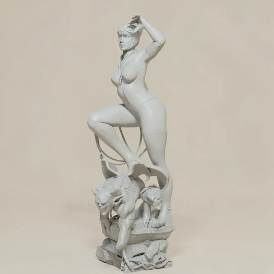 Unpainted 3D Figur Catwoman 3D Modell Auf Dämonenbasis Bemalt Diy Geschenk Farben 30 Cm 1:6