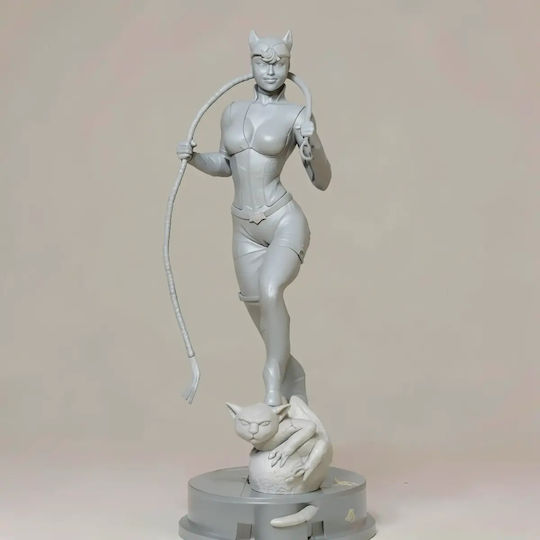 Unpainted 3D Figur Catwoman Auf Base Bemalt Diy Geschenk Farben 20 Cm 1:8