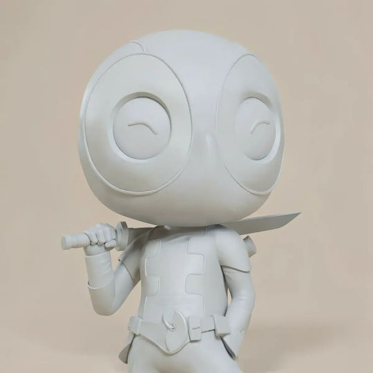 Unpainted 3D Figure Chibi Deadpool Sword Files Painting Diy Gift Colors 30 Cm 1:6