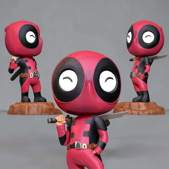 Unpainted 3D Figure Chibi Deadpool Sword Files Painting Diy Gift Colors 30 Cm 1:6
