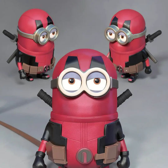 Unpainted 3D Figure Deadpool Minion Files Painting Diy Gift Colors 30 Cm 1:6