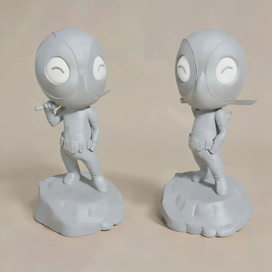 Unpainted 3D Figure Chibi Deadpool Sword Files Painting Diy Gift Colors 20 Cm 1:8
