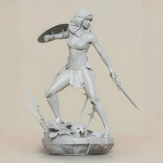 Unpainted 3D Figur Wonder Woman Warrior 1 6 3D Bemalung Diy Geschenk Farben 20 Cm 1:8