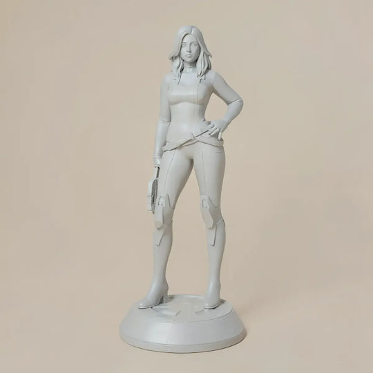 Unpainted 3D Figure Miranda Lawson Basic Stand Files Painting DIY Gift Colors 30 Cm 1:6