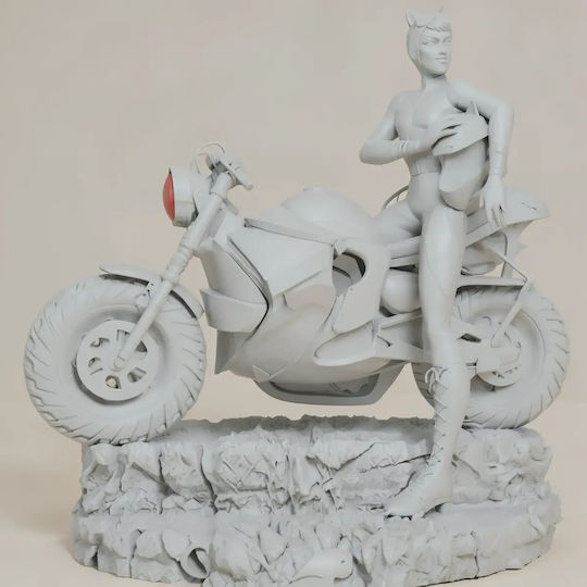 Unpainted 3D Figur Selina Kyle auf Motorrad Diy Geschenk Farben 15,2 cm 1:12