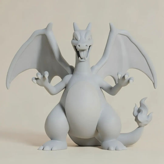 Unpainted 3D Figure Charizard Life Size Pokemon 3D Painting DIY Gift Colors 15.2 Cm 1:12