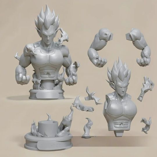 Небоядисана 3D Фигура Vegeta Hakaishin Бюст 3D Боядисване DIY Подарък Цветове 30 см 1:6