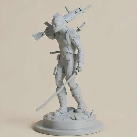 Unpainted 3D Figure Deadpool Gun Painting DIY Gift Colors 20 Cm 1:8