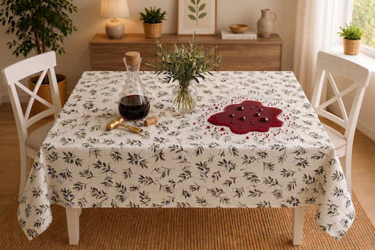 Σετ Τραπεζομάντηλο Αλέκιαστο Loom Olive 120x160εκ.