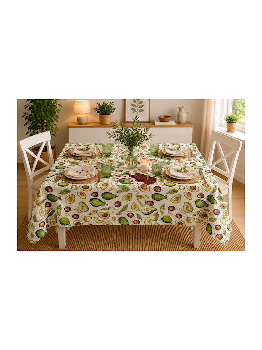 Fleckabweisendes Tischtuch Set Avocado 120x160cm