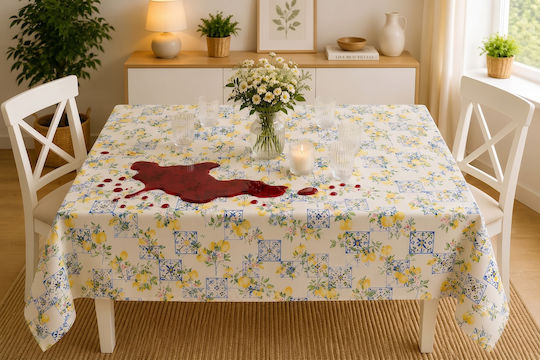 Σετ Τραπεζομάντηλο Αλέκιαστο Small Lemon 120x160εκ.