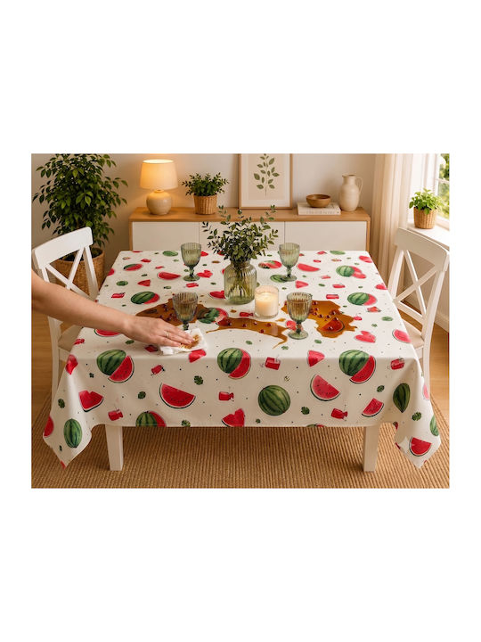 Τραπεζομάντηλο Αλέκιαστο Σετ Watermelon 120x160εκ.
