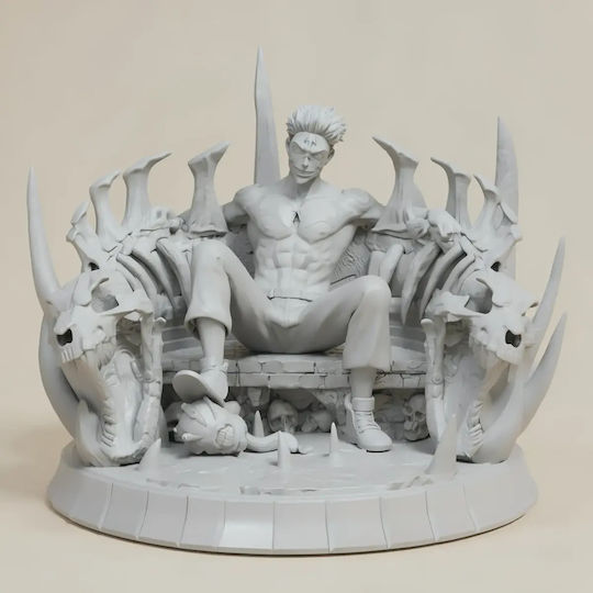 Άβαφη 3D Колекционерска Фигура Ryomen Sukuna На Трон 3D Печат Модел Jujutsu Kaisen Боядисване DIY Подарък Цветове 20 См 1:8