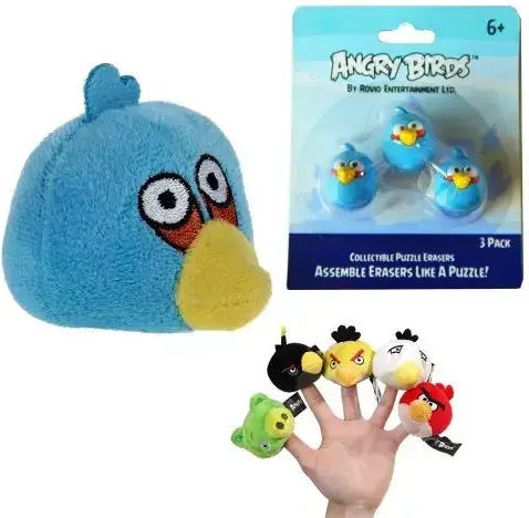 Plush Fingers Blue Tire Constructor Angry Birds 90704+888015