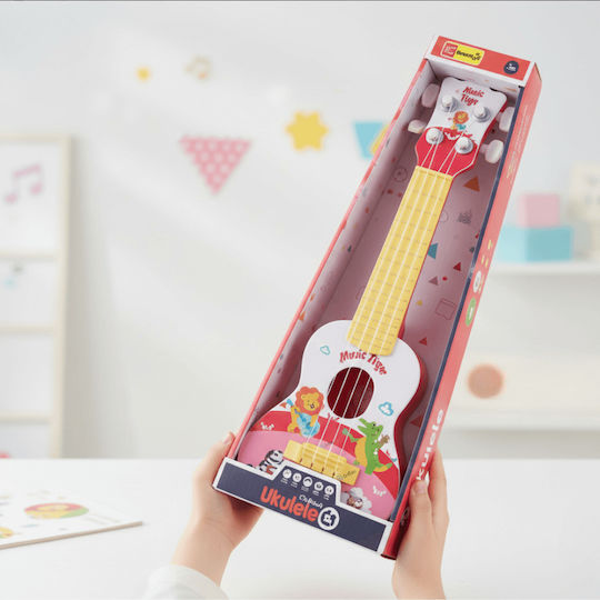 Chitară Pentru Copii 4 Corzi Ukulele Design Animal 40 Cm Roz