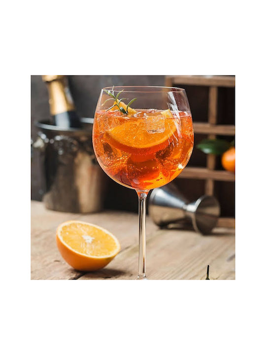 Uniglass Cocktail/Drinking White Wine Glass Set Orange Goblet Glasses 6 Pieces