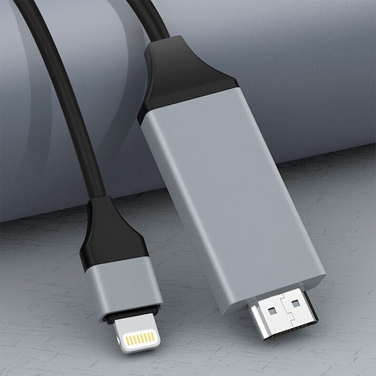 ATC HDMI мъжки - Lightning мъжки 1.8m Черен