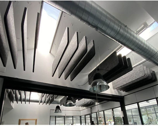 Audiodesigner Ecobaffle Hexagon Side Audio Treatment Ceiling Panels 35cm 1.27 sq m Black 4 Pieces