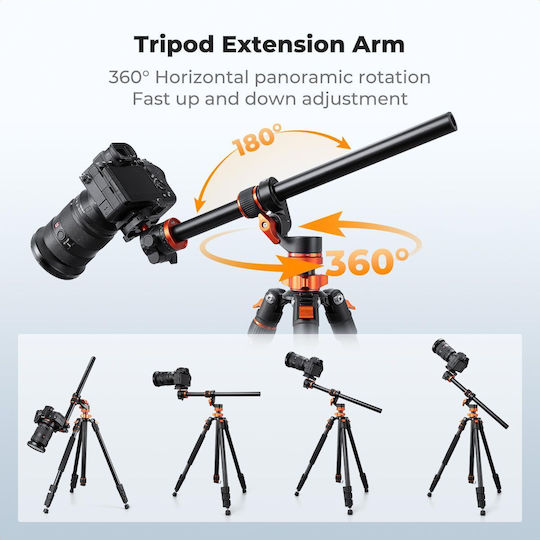 K&f Concept Large Version Rotatable Multi-angle Center Column Camera Tripod Kf31.254