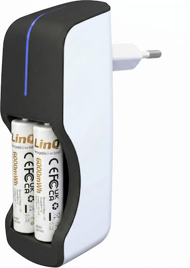 Linq 2x Aa Batteries Lithium 1.5v 6000mwh Rechargeable Usb-c White