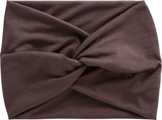 Crossed Headband Hair In Brown Soft Solid Cotton