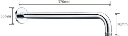 Imex Bpr001/ac Inox Satiniert 37cm Duscharm-Verlängerung