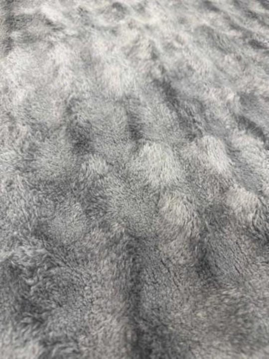 Linea Home Non-Slip Runner Furry Silver Rug 70x200cm