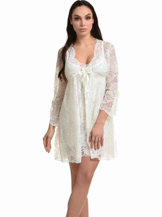 Miss Rosy Winter Damen Robe Ecru/ivory