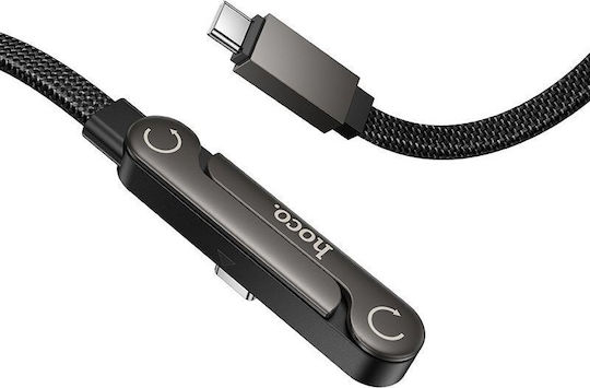 Hoco Exquisite Cable USB-C мъжки - USB-C 60W PD Черен 1.2m