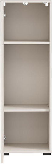 Wall Living Room Display Cabinet from MDF with Glass & Lighting Cashmere 39x35x117cm