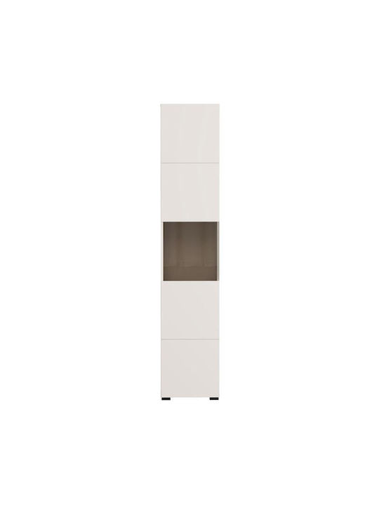 Wand Wohnzimmer Vitrine aus MDF mit Verglasung & Beleuchtung Cashmere 39x35x194cm