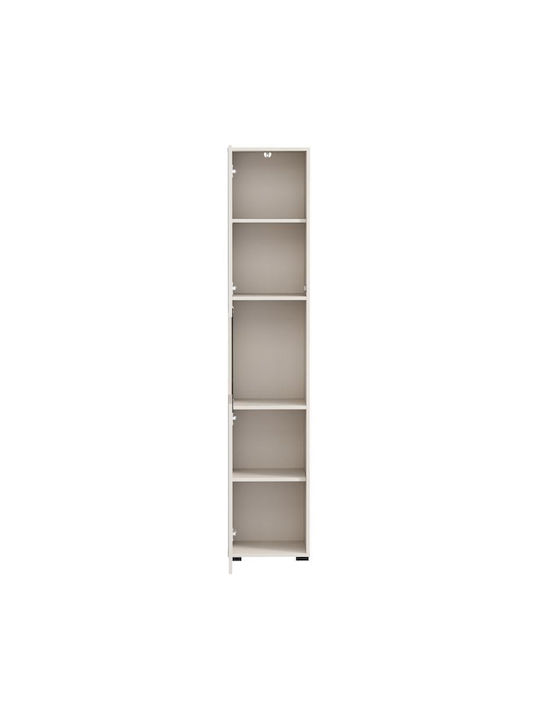 Wand Wohnzimmer Vitrine aus MDF mit Verglasung & Beleuchtung Cashmere 39x35x194cm