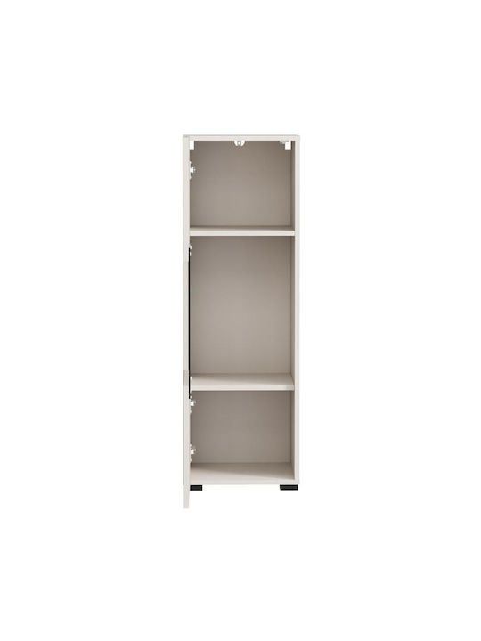 Wand Wohnzimmer Vitrine aus MDF mit Verglasung & Beleuchtung Cashmere 39x35x117cm