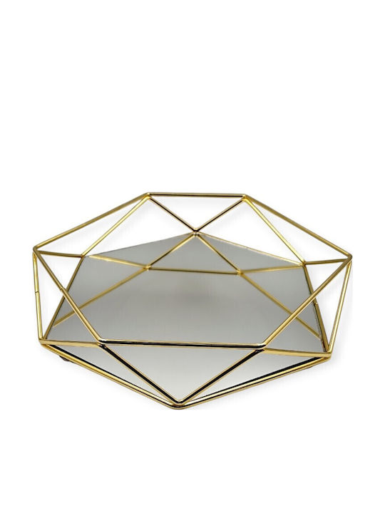 Wedding Tray Made of Metallic with Mirror Gold