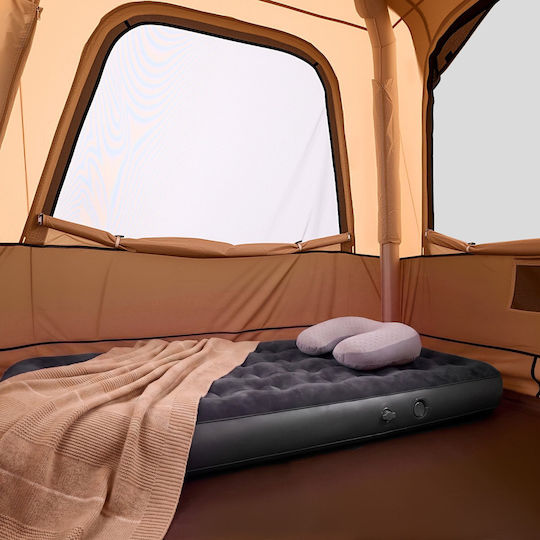 Vevor Automatic Camping Tent Inflatable Storage Beige with Double Cloth 3 Seasons for 4 People 229x229x177cm
