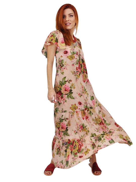 Καλοκαιρινό Maxi Φόρεμα με Βολάν Floral