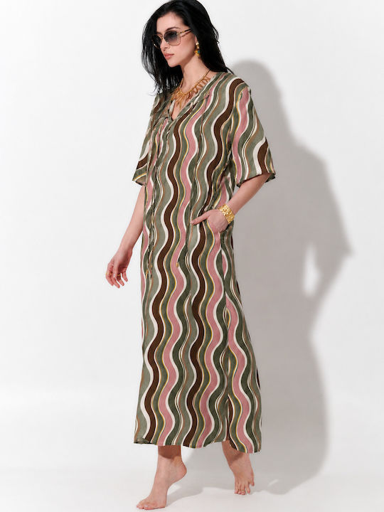 Sommer Maxi Damenkleid mit Tränen Wellenmuster