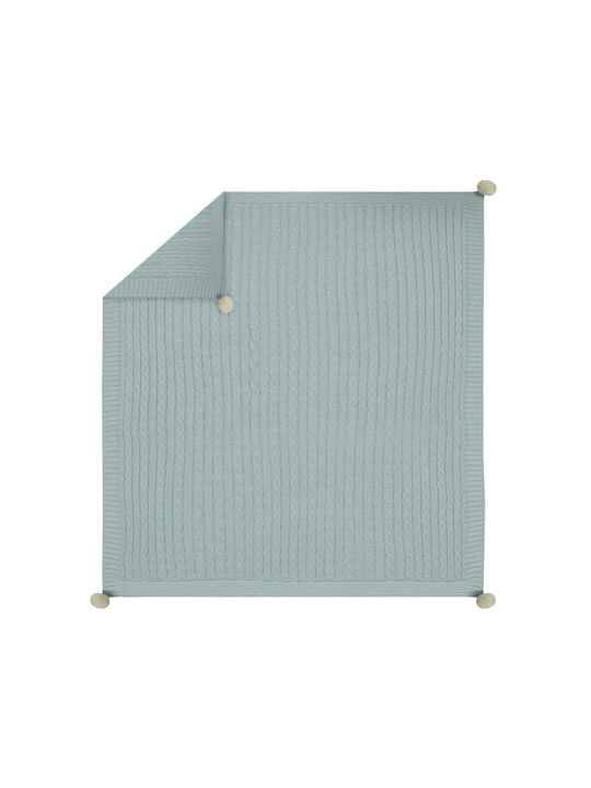 Little Hugs Cot Knitted Light Blue Blanket 80x125cm