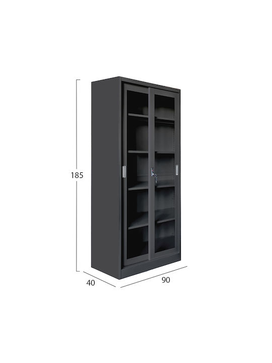 Bookcase Black 90x40x185cm