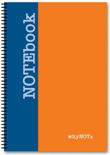 WhyNote Spiral Ruled A4 Notebook 4 Subjects Dual (Miscellaneous Designs)